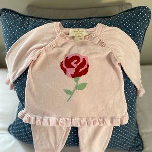 KATE SPADE BABY SET(6mths) pink , flower in front